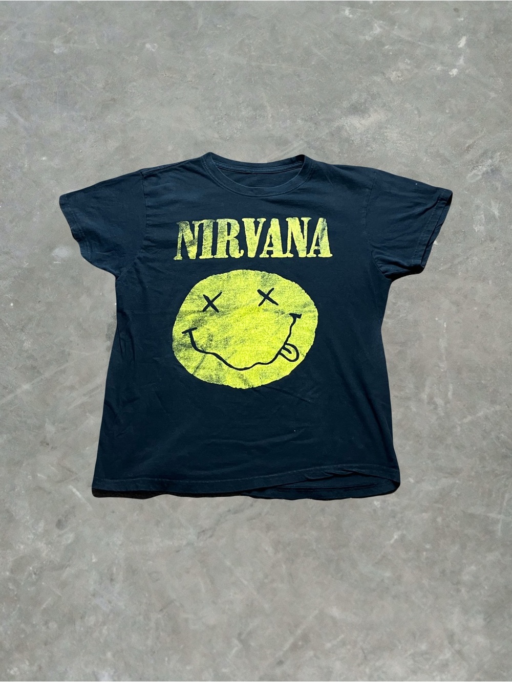 ☀️ Nirvana Graphic Band Tee Mens Size L Black/Yellow